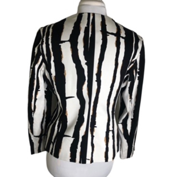 Jones Studio Abstract Lined Front Single Button Blazer Size 14 - Picture 4 of 7